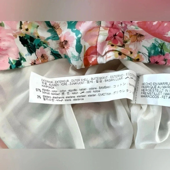 Zara One Shoulder Ruched Floral Mini Dress Size Medium - Picture 10 of 11